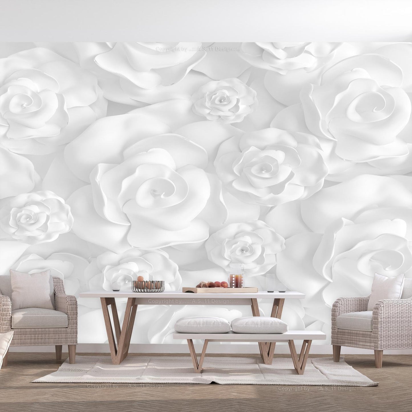 Wall Mural - Plaster Flowers