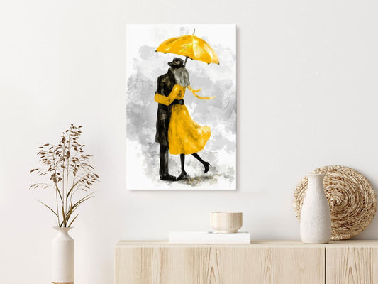 Gemälde - Unter gelbem Regenschirm (1 Teil) Vertikal