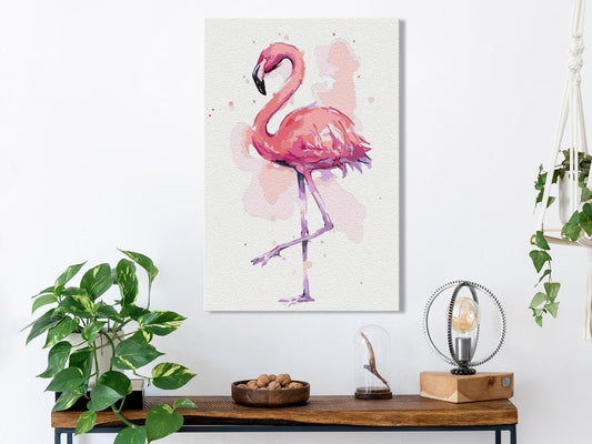 Doe-het-zelf op canvas schilderen - Friendly Flamingo
