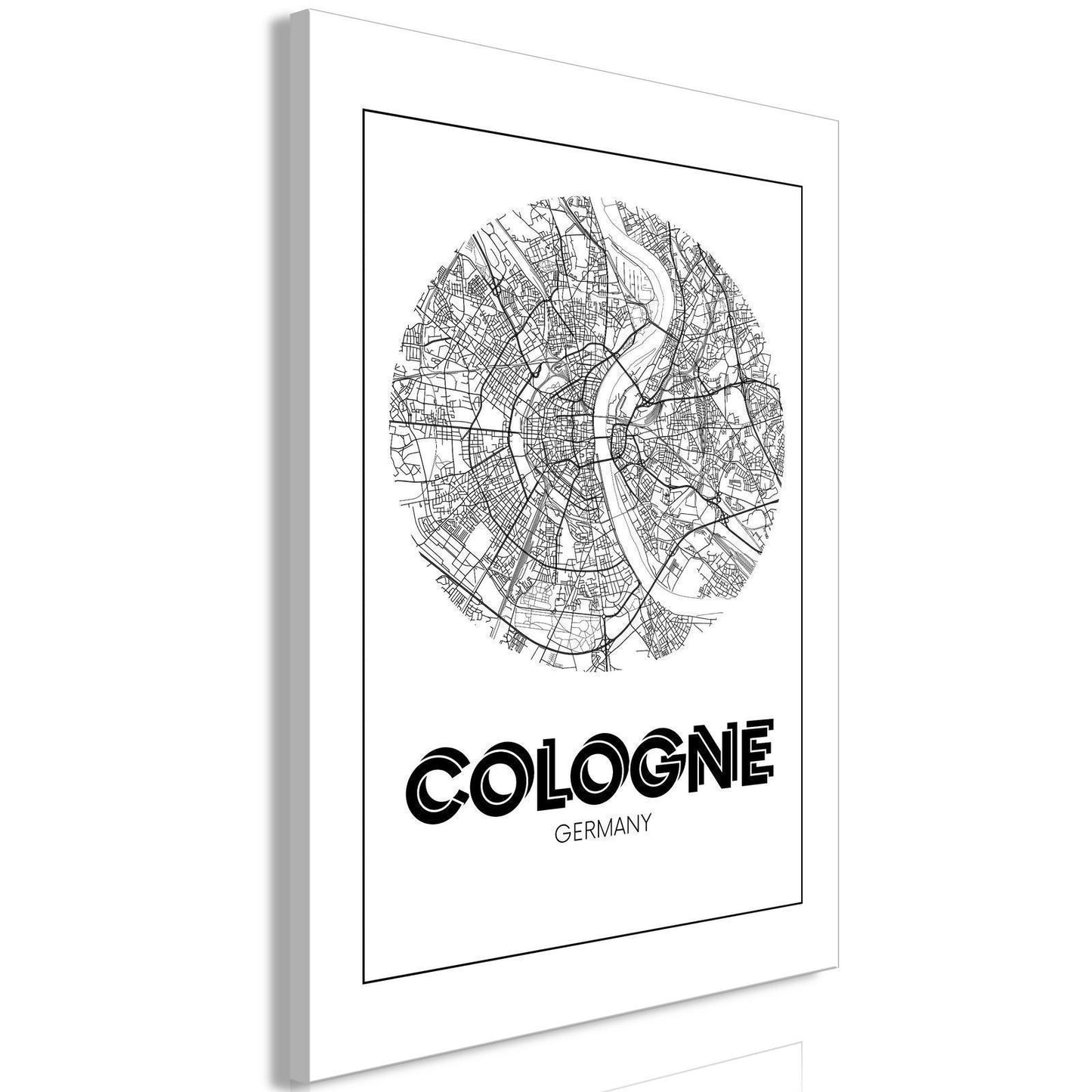 Schilderij - Retro Cologne (1 Part) Vertical