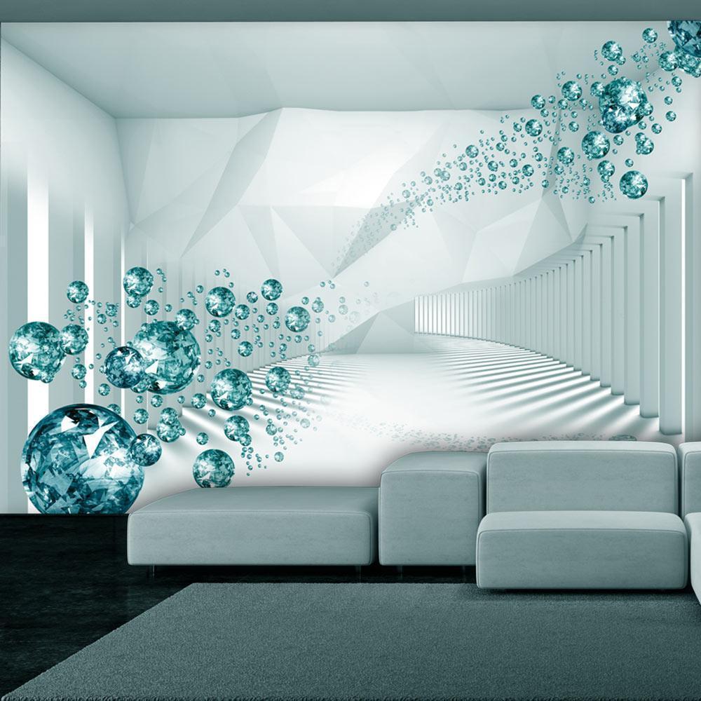 Fotobehang - Diamond Corridor (Turquoise)