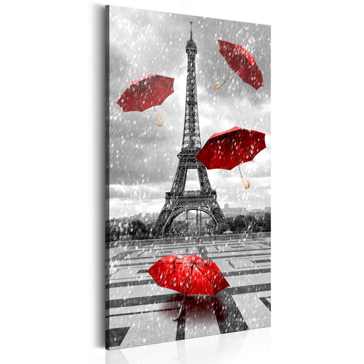 Painting - Paris: Red Umbrellas