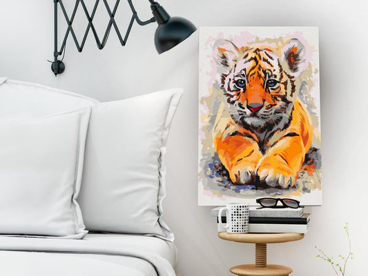 Doe-het-zelf op canvas schilderen - Baby Tiger