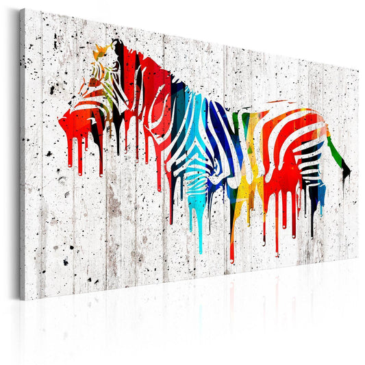 Schilderij - Colourful Zebra