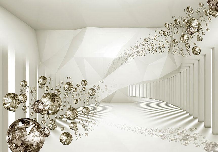 Self-adhesive photo wallpaper - Diamond Corridor (Beige)