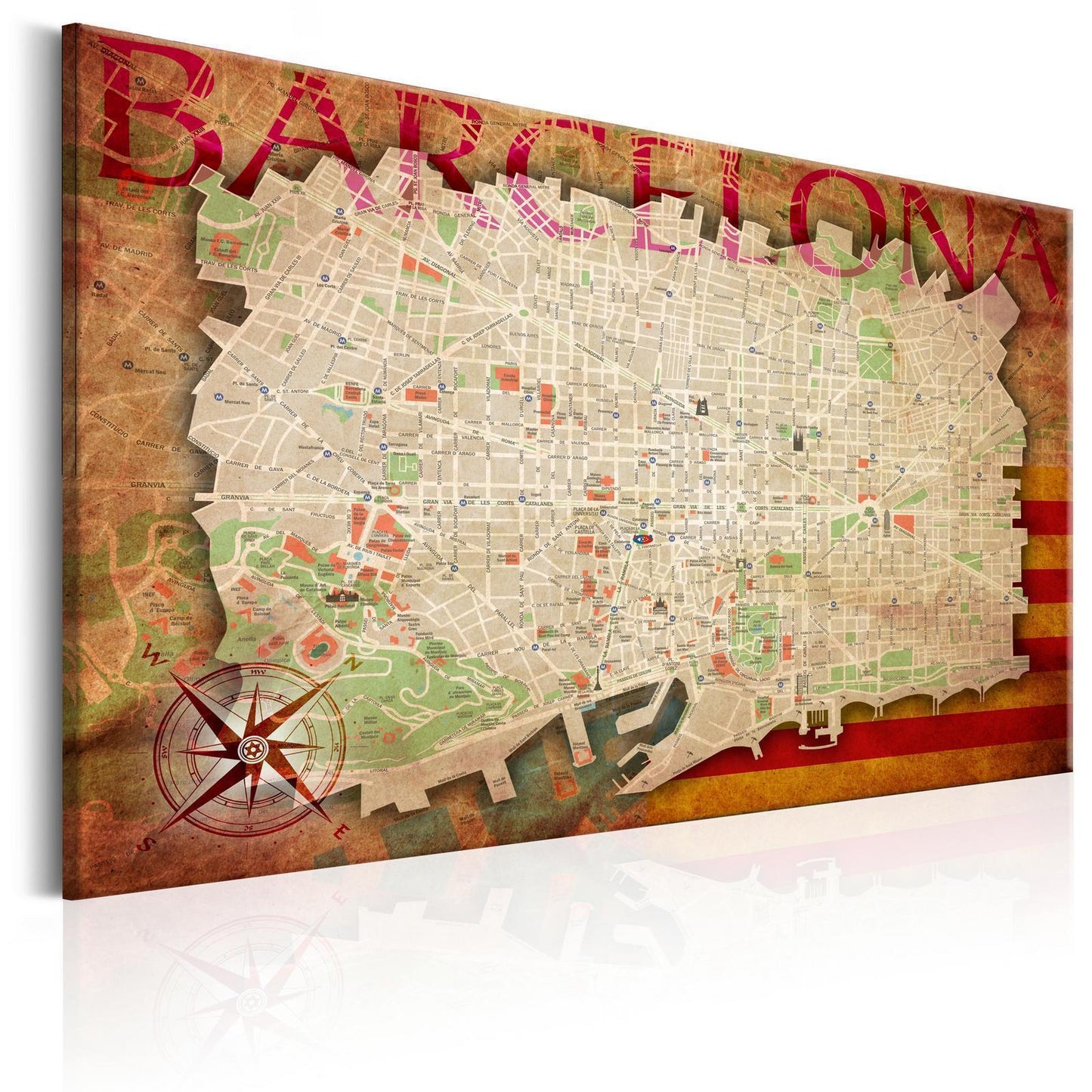Afbeelding op kurk - Map of Barcelona