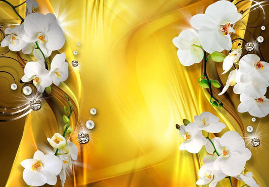 Fototapete - Orchidee in Gold