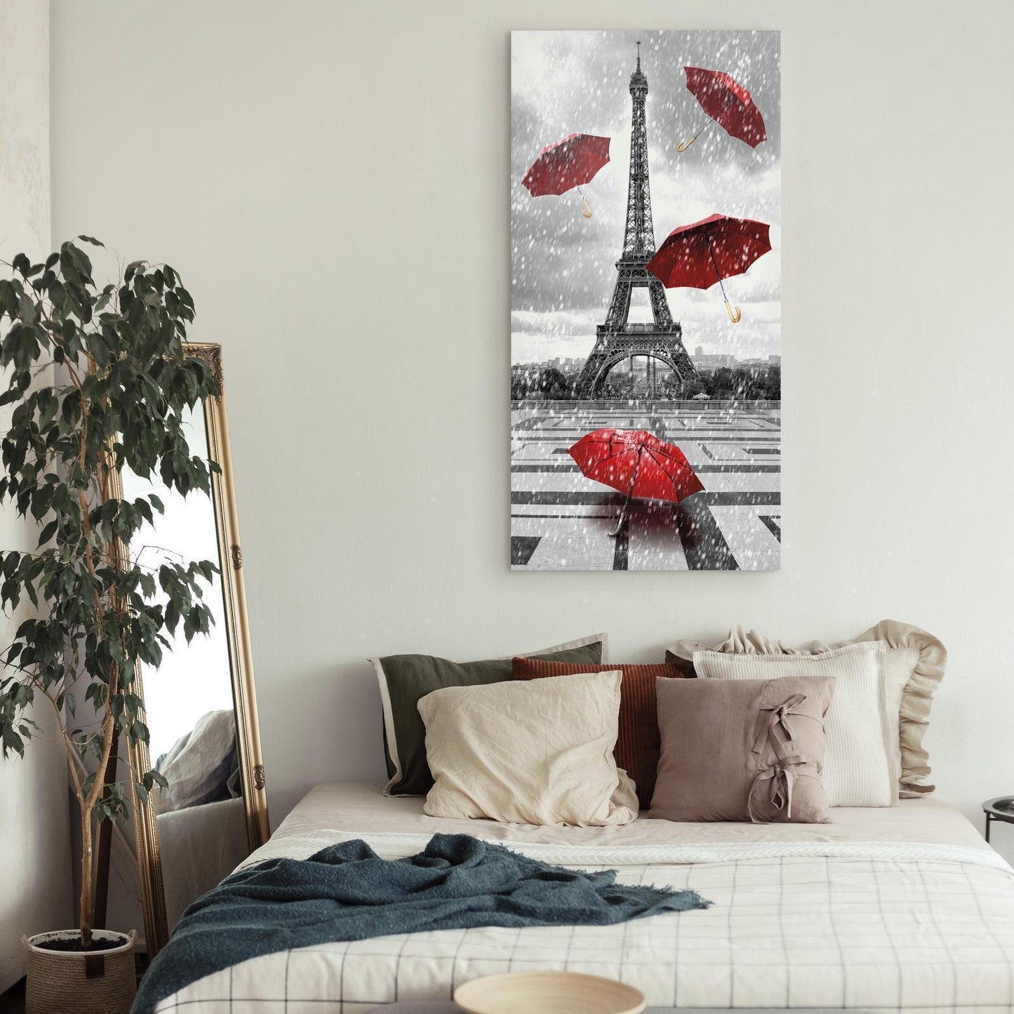 Painting - Paris: Red Umbrellas