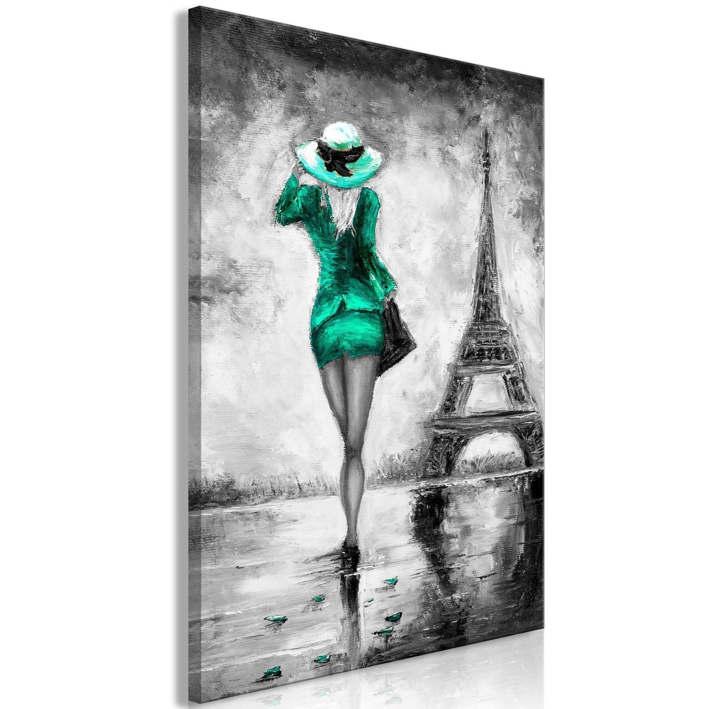 Gemälde - Pariserin (1 Teil) Vertikal Grün
