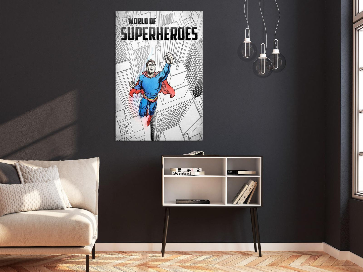 Gemälde - Welt der Superhelden (1 Teil) Vertikal