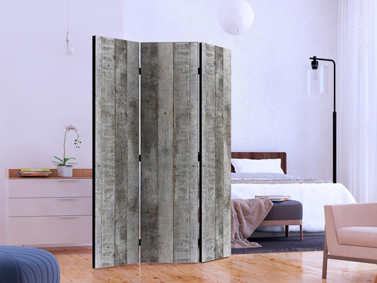 Folding Screen - Concrete Timber [Room Dividers] 