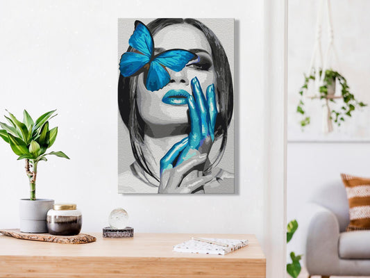 DIY-Leinwandgemälde – Blauer Schmetterling 