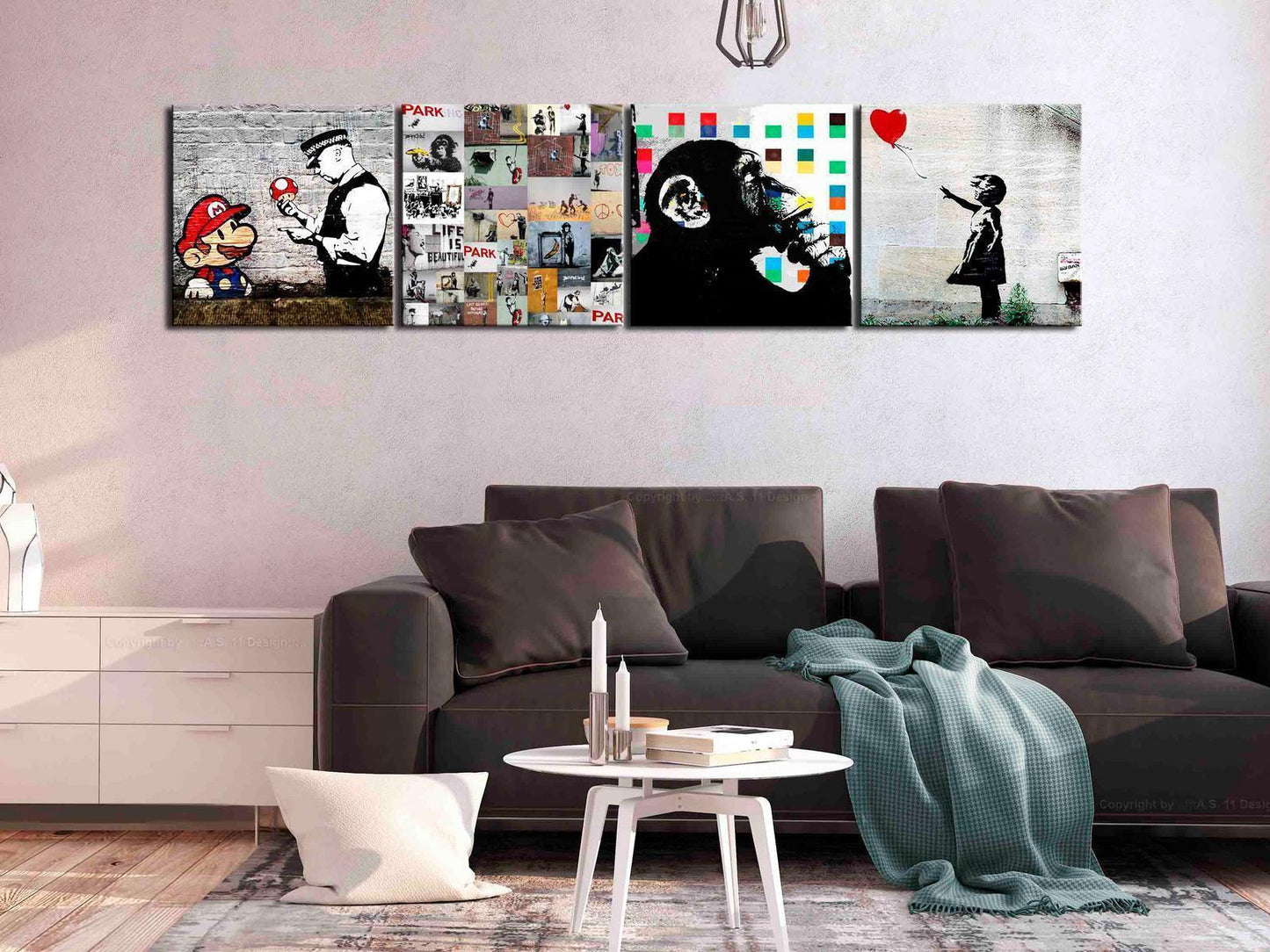 Painting - Banksy Collage (4 Parts)