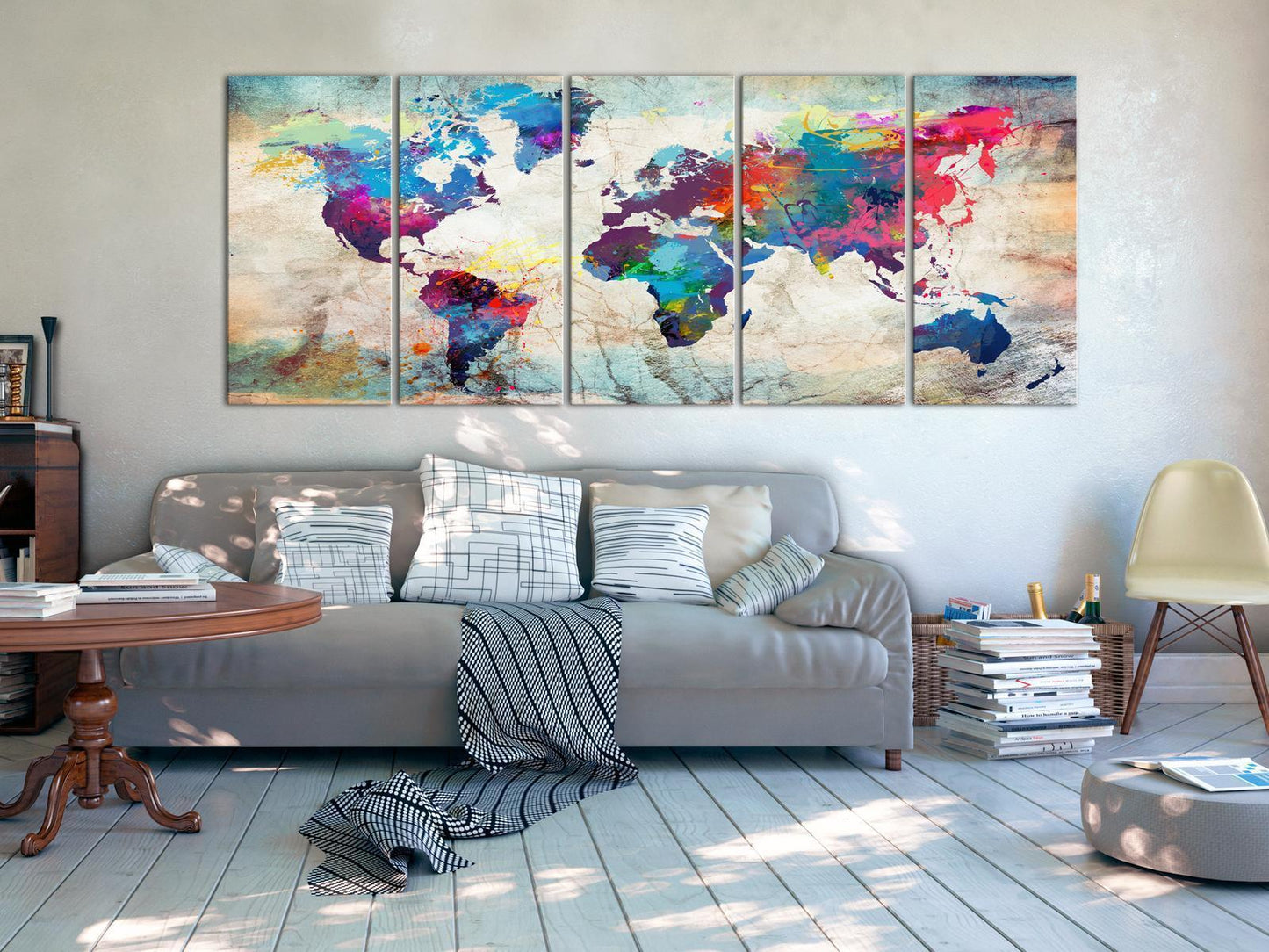 Gemälde - Weltkarte: Rissige Wand