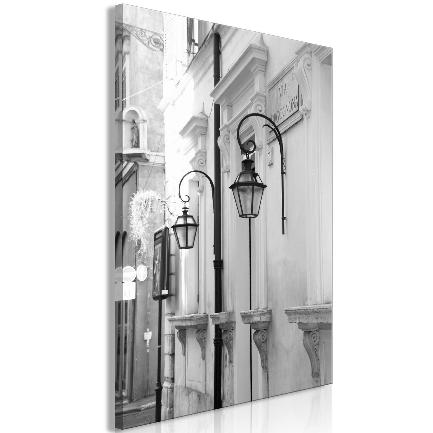 Schilderij - Street Lamps (1 Part) Vertical