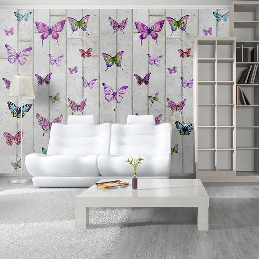 Photo Wallpaper - Butterflies and Concrete