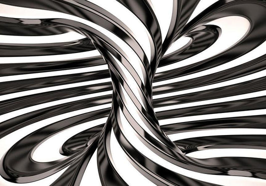 Fotobehang - Black and white swirl