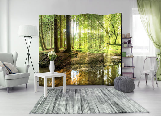 Folding Screen - Forest Lake II [Room Dividers] 