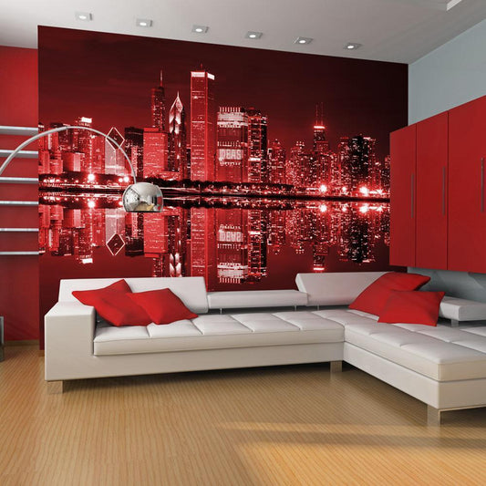 Wall Mural - Wine-colored Chicago