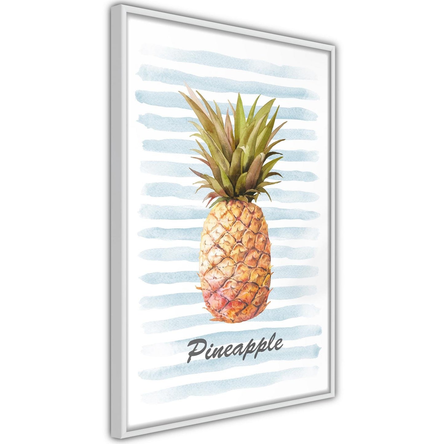 Pineapple on Striped Background