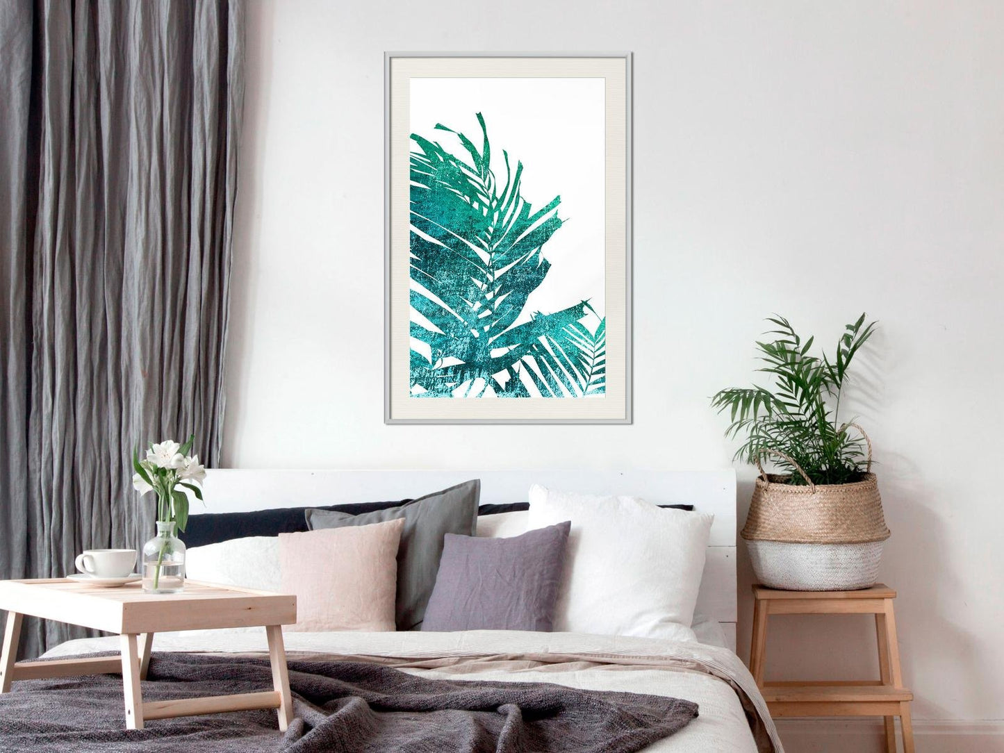 Blaugrüne Palme auf weißem Hintergrund